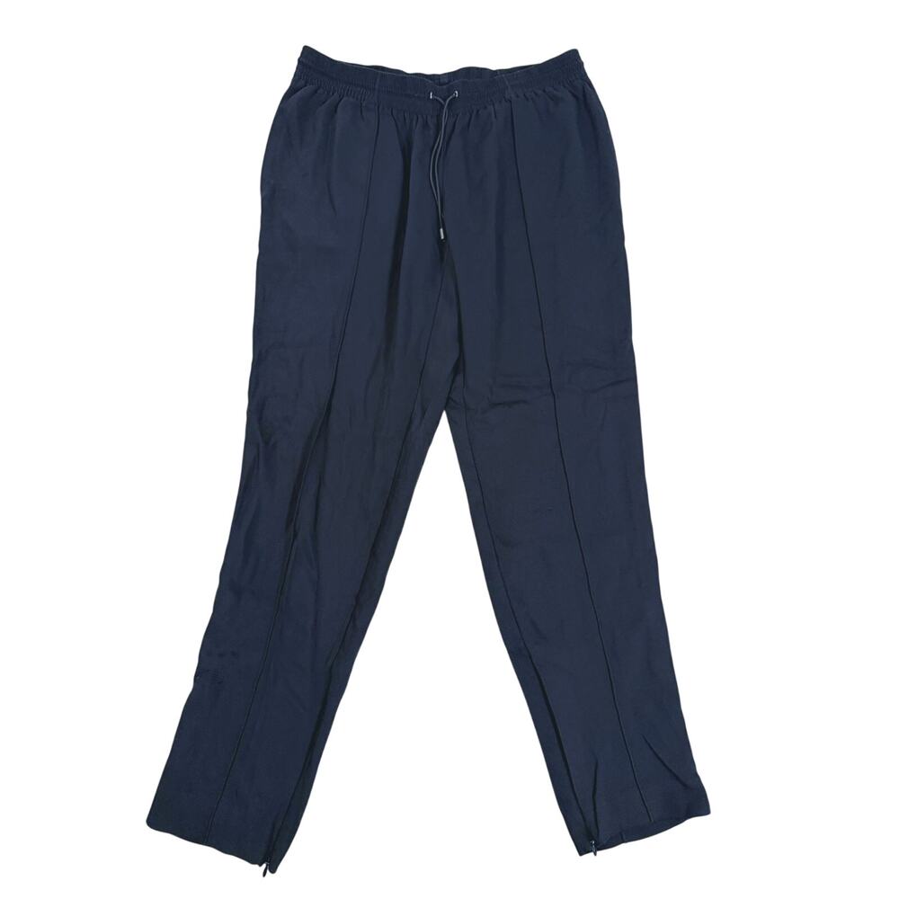 Elizabeth & James Drawstring Pull On Pants Size 0 Black Ankle Zip Minimal Luxury